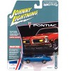 1974 Pontiac GTO Regatta Blue Metallic with White Interior "Muscle Cars USA" Series 1/64 Diecast Model Car by Johnny Lightning - 4 of 4