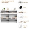 4-Drawer Shoe Cabinet with Flip Drawers, Adjustable Freestanding Wooden Shoe Organizer for Entryway, Hallway, and Living Room - 4 of 4