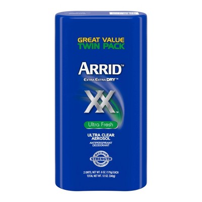 Arrid XX Extra Extra Dry Ultra Clear Aerosol Antiperspirant & Deodorant Ultra Fresh Twin Pack - 6oz/2pk