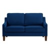 Modern Loveseat sofa for Living Room, Upholstered Velvet Small Couch with Wooden Legs for Livingroom Bedroom - 2 of 4