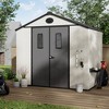 YARDSIGHT 8*6 FT Outdoor Storage Shed with Floor and Double Doors for Garden Patio Furniture and Tools,Gray/White - 2 of 4