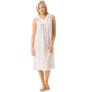 Casual Nights Women's Sleeveless Floral Lace and Ribbon Nightgown - 1 of 4