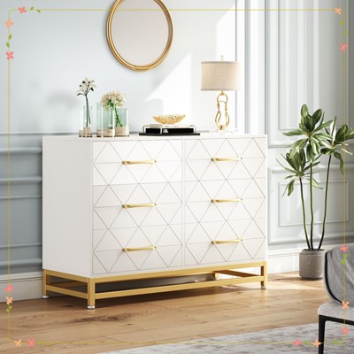 Dresser for Bedroom with 6 Drawers, Wood Chest of Drawers