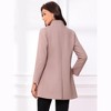 INSPIRE CHIC Women's Winter Stand Collar Single Breasted Mid-thigh Long Overcoat - 4 of 4