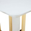 NicBex Dining Room Table Modern Dining Table Counter Height Table with Unique Metal Legs for Living Room, White - 4 of 4