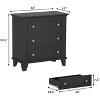3 Drawer Dresser for Bedroom, Black Wood Chest of Drawers Bedroom Dresser, Rustic Small Drawers Dressers Nightstand Wooden Closet Storage Cabinet - 2 of 4