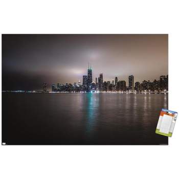 Trends International Cityscapes - Chicago, Illinois Skyline at Night Unframed Wall Poster Prints