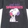 Girls' - Peanuts - Just Add Sprinkles Graphic Short Sleeve Fleece Dress - 2 of 4