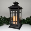 LumaBase Battery-Operated Metal Lantern with LED Candle - 14" Black Window - 2 of 4