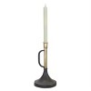 Metal Trumpet Taper Candle Holder (Set of 2) – 9.25"H & 12"H – Black & Gold – By Melrose - 3 of 4