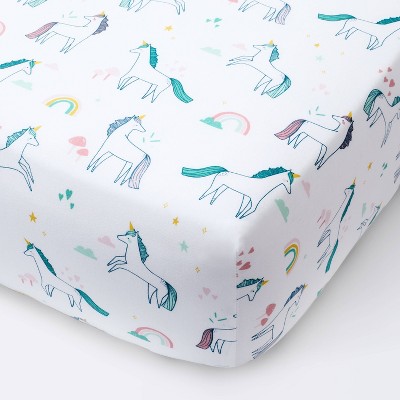 Image of Fitted Crib Sheet Unicorns - Cloud Island™