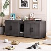 Large Cat Litter Box Enclosure Furniture for 2 Cats, 55" Hidden Litter Box Cabinet with Double Compartments & Swinging Barn Doors - 3 of 4