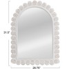 Storied Home Arched Raised Scallop Pattern Wood Wall Mirror, White - 3 of 4