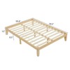 Karl Home Pine Wood Frame Queen Size Platform Bed Wood Color - 2 of 4