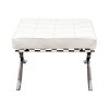 LeisureMod Bellefonte Pavilion Ottoman, Italian Leather Cushion with Stainless Steel Frame, Modern Accent for Living Rooms, Offices, and Lounges - 3 of 4