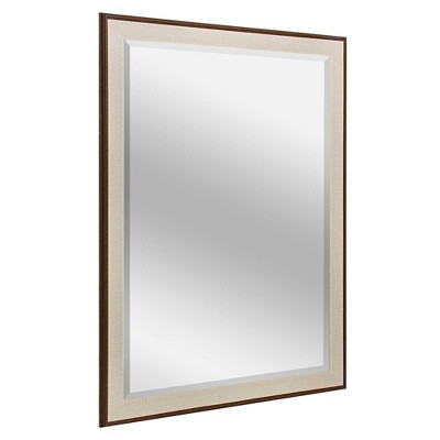 35.5" x 45.5" Two-Toned Frame Mirror Brown/Cream - Head West