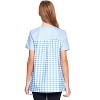 Casual Nights Women's Snap Front Smock Cobbler Woven Scrub Apron Top with Pockets - Blue Plaid - 3X-Large - 3 of 4