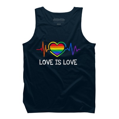Adult Design By Humans Love is Love Pride Heartbeat By TeeGiver Tank Top