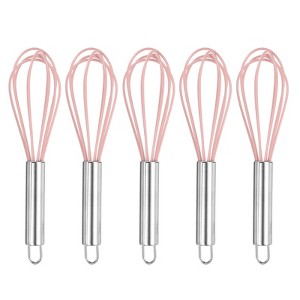 Unique Bargains Silicone Stainless Steel Non-Stick Coated Heat-Resistant Whisk 5 Pcs - 1 of 4