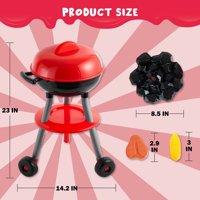 24 PCS Little Chef Barbecue BBQ Cooking Kitchen Toy Grill Play Food Cooking Playset for Kids Kitchen Pretend Play, 2 of 6
