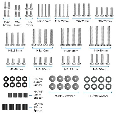 Mount-It! TV Mounting Hardware Kit, Universal VESA Wall Mount Screw, Washer, Spacer Pack (M4 M5 M6 M8) For TV and Monitor Mounting