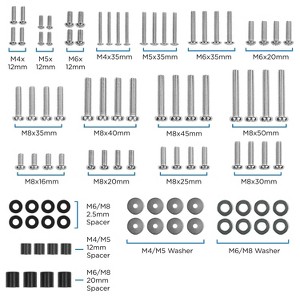 Mount-It! TV Mounting Hardware Kit, Universal VESA Wall Mount Screw, Washer, Spacer Pack (M4 M5 M6 M8) For TV and Monitor Mounting - 1 of 4