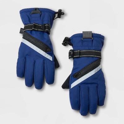 Kids' Zipper Ski Gloves - All in Motion™ Navy Blue