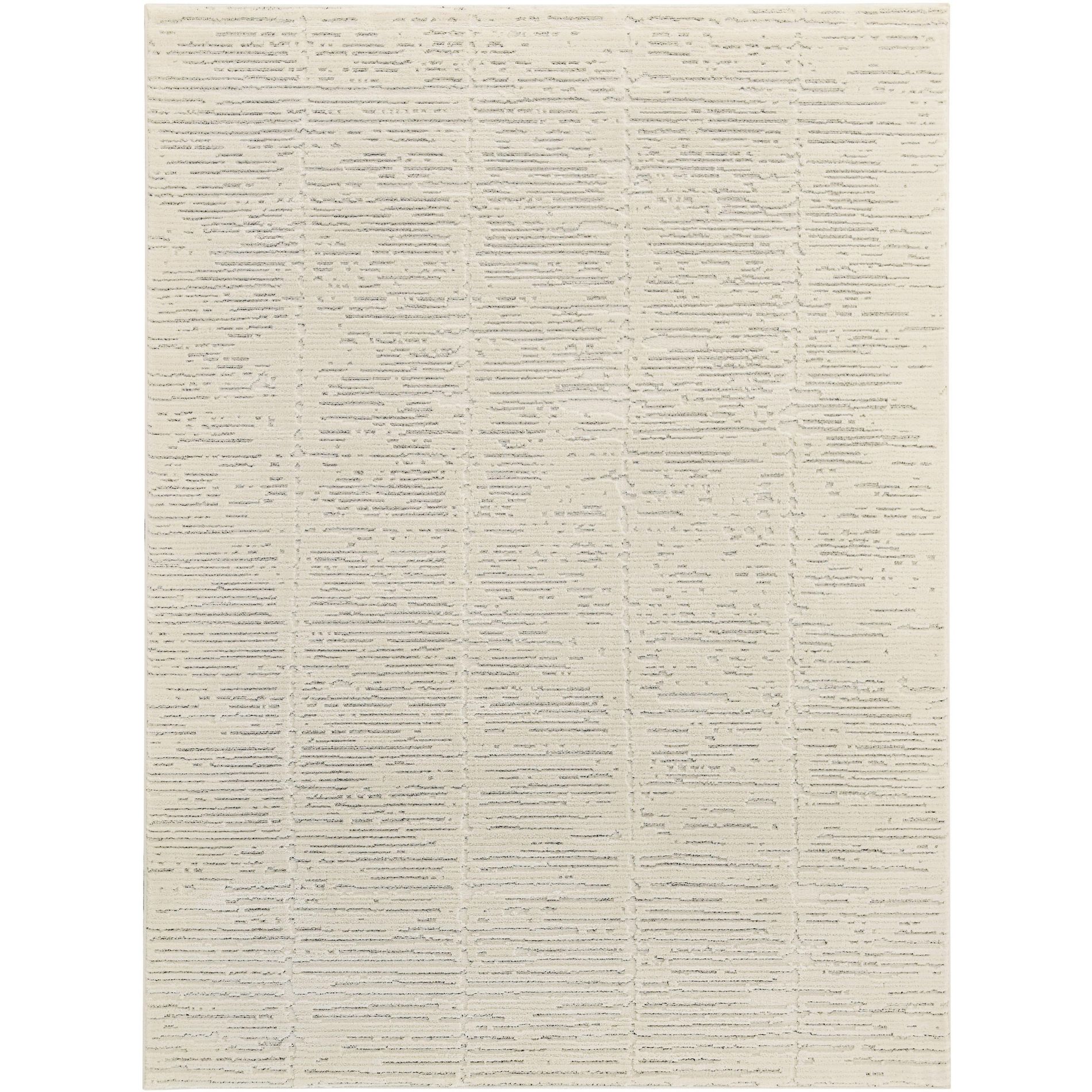 Nourison Hues Ribbed Indoor Area Rug Ivory Grey 5'3" x 7'3"