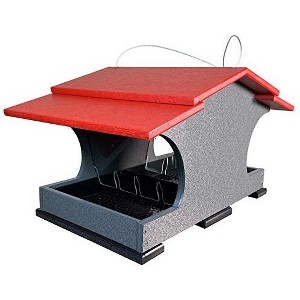 JCS Wildlife Large Poly Hopper Bird Feeder  - Mounting Pole Bundles Available! - 1 of 4