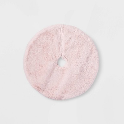 Mini 18" Christmas Tree Skirt Blush Faux Fur - Wondershop™