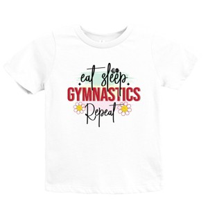The Juniper Shop Eat Sleep Gymnastics Repeat Youth Short Sleeve Tee - 1 of 4