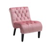 Grungis Velvet Accent Chair with Wooden Legs,Modern Armless Chair with Thick Foam Padding,Leisure Chair for Bedroom,Reading Room - 4 of 4
