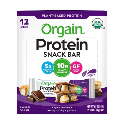 Orgain Organic Vegan Protein Bar - S'mores - 12ct