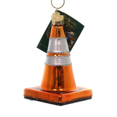 Old World Christmas 3.5 Inch Cone Construction Ornament Tree Ornaments