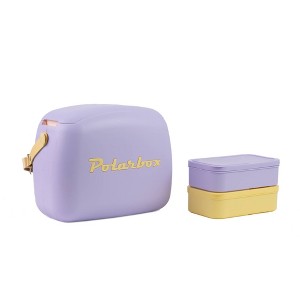 Polarbox Retro Vintage Design 6 Cans/6qt Portable Cooler Hard-Sided Bag - Lilac/Yellow - 1 of 3