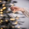 GlasFlength Tree Ornaments Modern Glass Ball Set Simple Elegant Design for Christmas Tree Home Decor Indoor Outdoor, White, 2.8"*2.8"*3" - 3 of 4