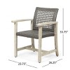 Coolbibila Modern Wicker Wooden Outdoor Poolside Lounge Chair Set of 2,Patio PE Rattan Woven Back Kitchen Dining Chair,Acacia Wood Garden Chair - 4 of 4