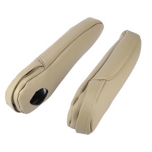 Unique Bargains 1 Pair Car Front Seat Armrest Cover Replacement Microfiber Leather Beige for Honda Odyssey 2005-2010 - 1 of 4