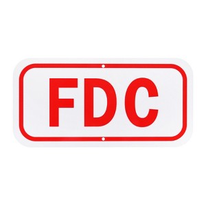 Unique Bargains Aluminum Outdoor "FDC" Fire Department Connection Metal Sign 1 Pc - 1 of 4