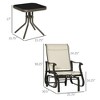 Aghana Digitals 3-Piece Outdoor Glider Set: Steel Frame Gliding Chairs, Tempered Glass Top Table - 4 of 4