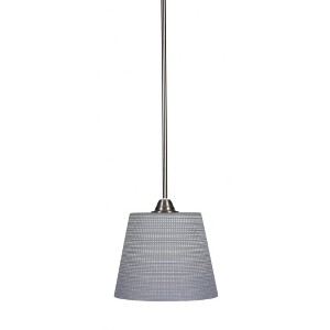 Toltec Lighting Paramount 1 - Light Pendant in  Brushed Nickel with 10" Gray Matrix Shade - 1 of 1
