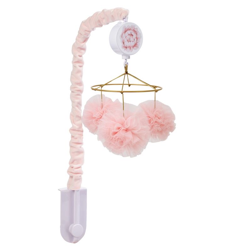 Lambs & Ivy Secret Garden Pink Pom Pom Musical Baby Crib Mobile Soother Toy, 5 of 7