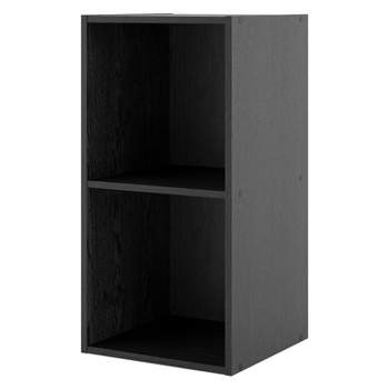 24/7 Shop At Home 24" Silkpath Modern 2 Cube Stackable and Modular Bookcase Black