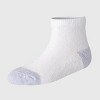 Hanes Toddler Boys' 6pk PURE Comfort with Organic Cotton Solid Ankle Socks - White/Gray - 3 of 3