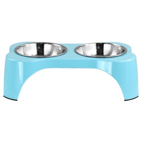 40 oz. Stainless Steel Elevated Pet Bowls with 6.5 in. Tall Stand (Set of 2)