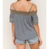 Women's Mixed Gingham Off the Shoulder Top - Hem & Thread - 2 of 4