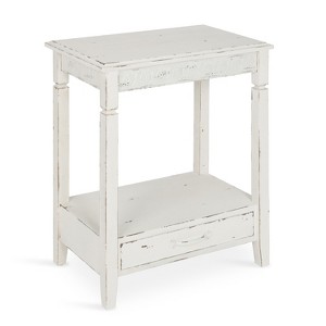 Kate and Laurel Idabelle Rectangle Wood Side Table, 13.5x22x27.75, White - 1 of 4