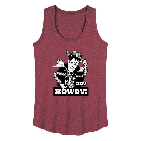 Women's Disney Hey Howdy Graphic Racerback Tank - Heather Burgundy ...