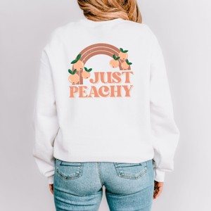 Simply Sage Market Just Peachy Rainbow Front and Back Design Sweatshirt - 1 of 4
