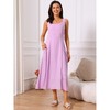 INSPIRE CHIC Women's Linen Summer Sleeveless Casual Loose Flowy Maxi Tank Beach Sundress - 3 of 4